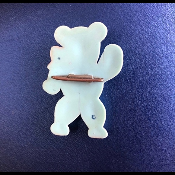 VINTAGE brooch 1950’s Child’s Baby Blue Bear Brooch Pin BABY KEEPSAKE - Picture 4 of 5